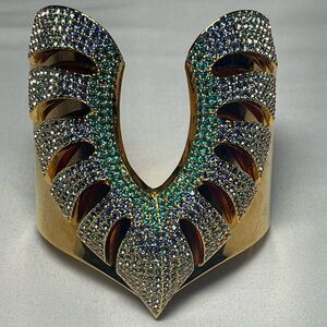 Vince Camuto Gold Cuff with Blue and Green Accents